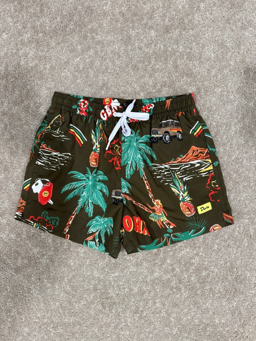 Men's Duvin PALM SWIM SHORT - BROWN
